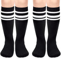 Sarfel Kids Soccer Socks Toddler Soccer Socks Girls Boys Soccer Socks Kids Tube Socks with Stripes Toddler Knee High Socks