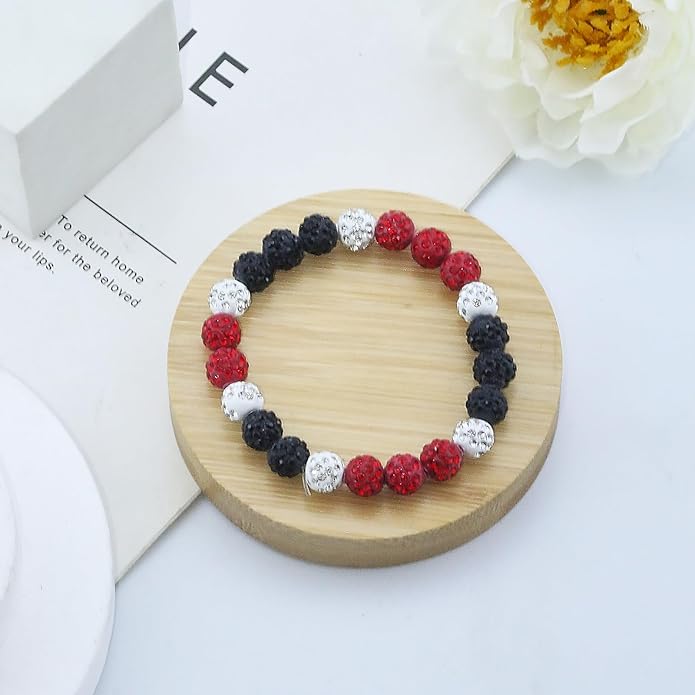 Baseball Bracelet for Women Men Baseball Mom Accessories Essentials Stuff Sparking Bead Bracelet Jewelry Baseballs Sport Fan Bracelet for Sports Game Team