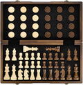 AMEROUS Magnetic Wooden Chess and Checkers Game Set, 15 Inches Chess Board Games by AMEROUS