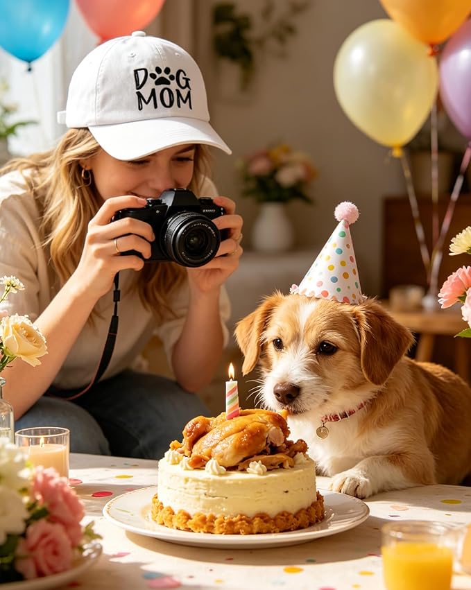 Waldeal Women's Embroidered Dog Mom Hat Adjustable Denim Baseball Cap