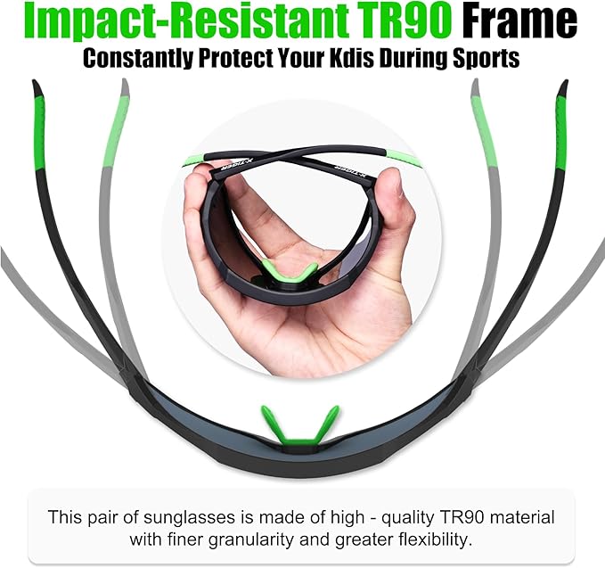 X-TIGER Kids Sunglasses Polarized Youth Baseball Sunglasses for 8-14 boys girls UV400 Sports Softball Cycling Glasses