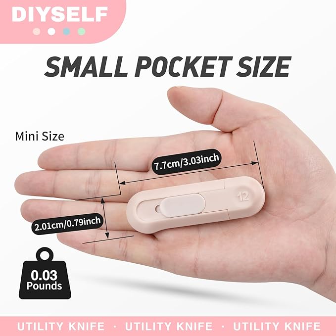 DIYSELF 8 Pack Box Cutter, Box Cutter Retractable Letter Opener, Cute Utility - Image 3