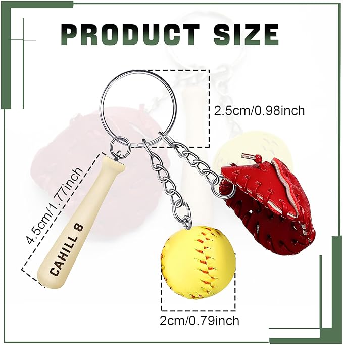 Custom Softball Keychain with Name Personalized Wooden Baseball Keyring for Girls Boys Team Gifts Softball Party Favors