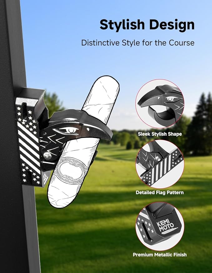 KEMIMOTO Magnetic Holder for Golf Cart, Universal Fit for 35-60 Ring, Powerful Magnetic Hold, Stylish Design, Black