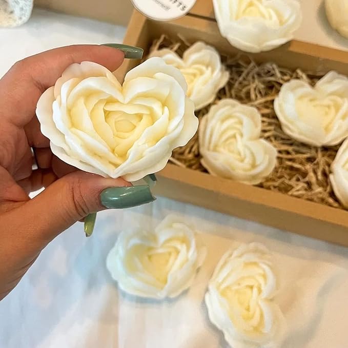 2Pcs Heart Flower Candle Wax molds Silicone Shapes - Image 8