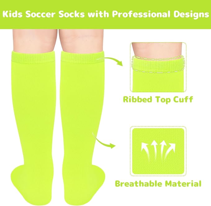 Olreco 1 Pack Toddler Kids Youth Soccer Socks Girls Boys Baseball Socks Youth Knee High Softball Football Accessories Cotton