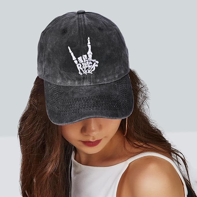 Embroidered Baseball Cap for Women Men Vintage Adjustable Washed Distressed Denim Baseball Hat