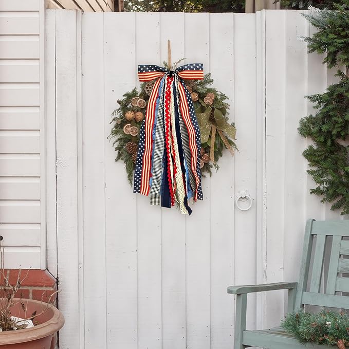 Large Patriotic Star Ribbons Bow - Image 5