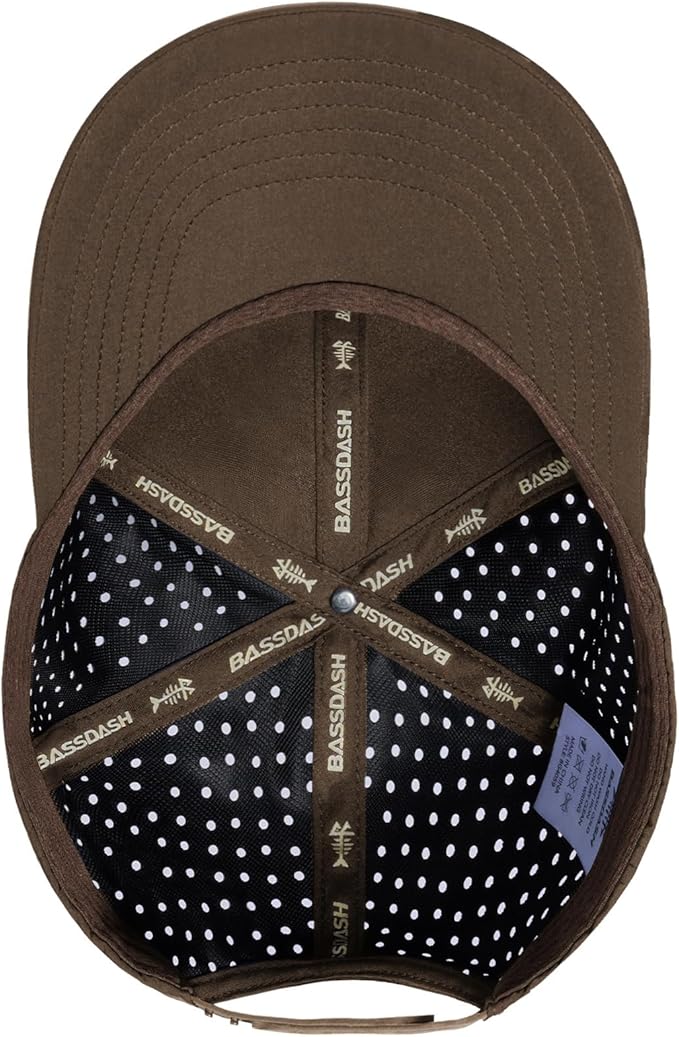 BASSDASH UPF 50+ Quick Dry Baseball Cap Water Resistant Laser Cut Mesh Snapback Hat for Men Women Fishing Hiking FH14