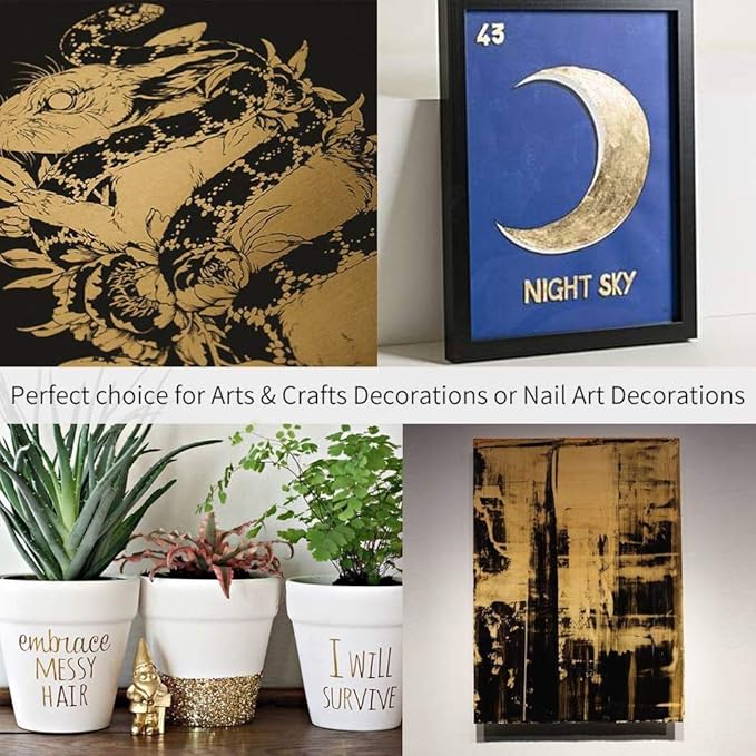 KINNO 12 Colors Imitation Gold Leaf Sheets Multi-Color Gold Leaf Paper - Image 5
