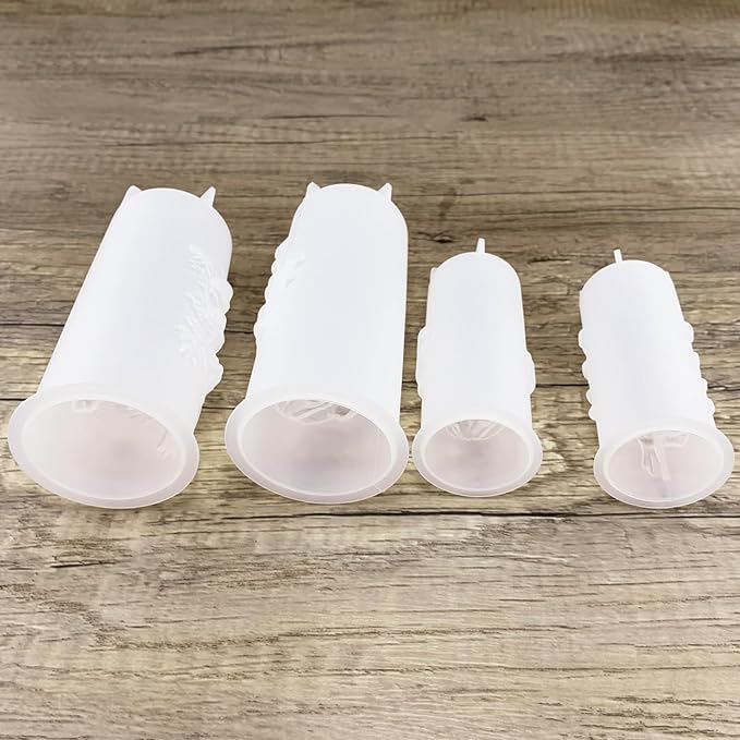 Flower Pillar Candle Molds 4pcs Rose Lily of The Valley Cylinder Silicone Molds - Image 5