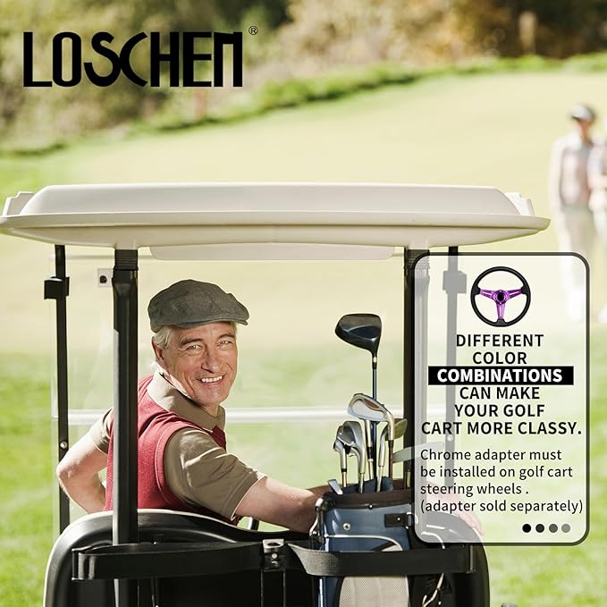 LOSCHEN Golf Cart Steering Wheel Universal Design for Club Car Ds and Precedent EZGO RXV & TXT, for Yamaha Golf Cart Steering Wheel