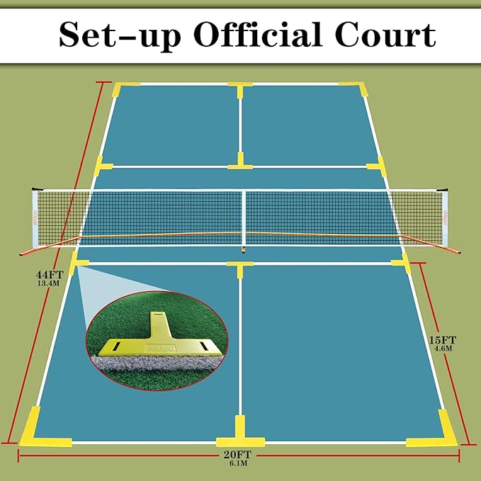Zdgao Pickleball Set with Net for Driveway, 22 FT Regulation Size Pickle Ball - Image 6