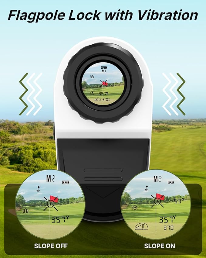 WOSPORTS Golf Rangefinder with Slope - 1200/1500 Yards Range Finder Golf with Magnetic Strap, Flag Pole Locking Vibration, 6X Magnification