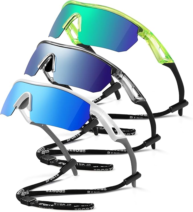 Kids Sunglasses Youth Baseball Sunglasses for Boys Girls 3-12 Polarized Softball Sports Goggles UV Protection