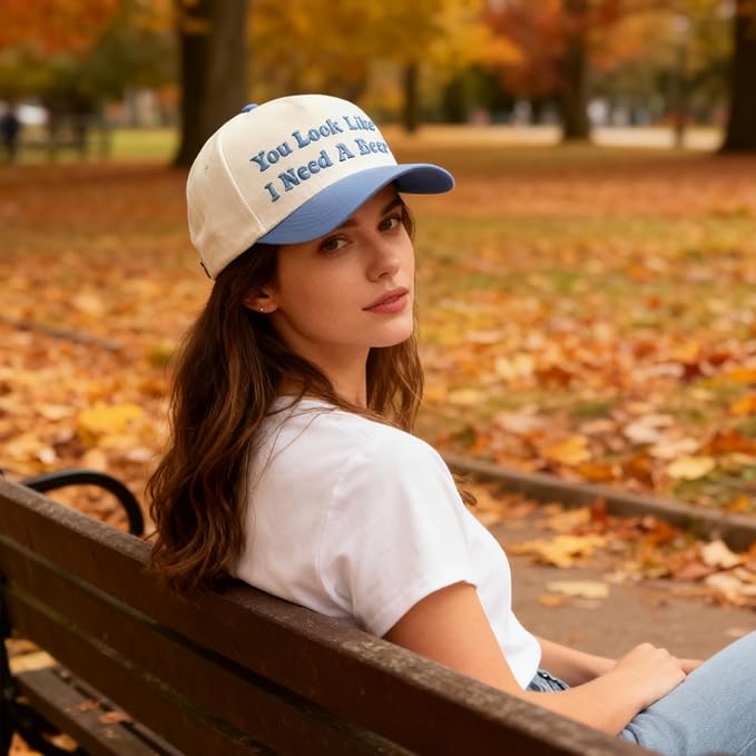Hat Funny Embroidered Trucker Hat Adjustable Two Tone Snapback Canvas Baseball Cap for Womens