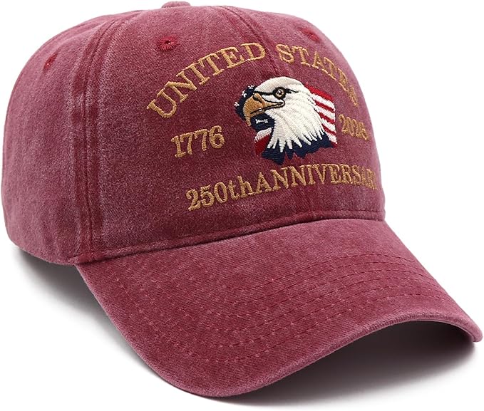 United States 250th Anniversary Hat, USA Baseball Cap 1776-2026 American Eagles Hat Patriotic Embroidered Hats for Men Women