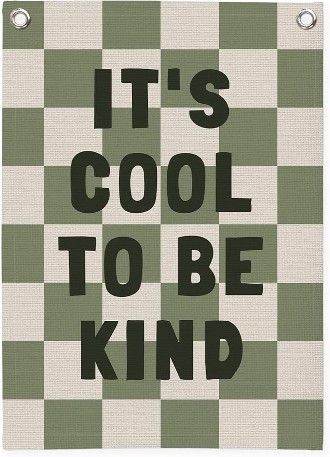 Kids Room Decor, Sage Green Classroom Wall Decor, It's Cool to Be Kind Banner by Unknown