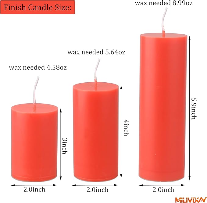 MILIVIXAY 3PCS Pillar Candle Molds - Image 3