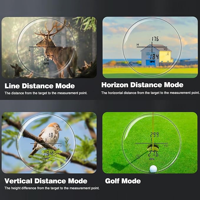 Precision Laser Rangefinder for Golf & Hunting, 800/1000/1300 m Range, 6X Magnification, Flagstick Locking with Flash Prompt, Slope Compensation & Angle Measurement, 0.3s Fast Measurement