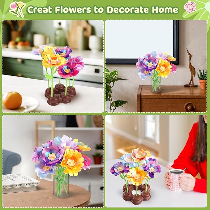 Arts and Crafts Kit for Kids Ages 4-8, Flower Bouquet Toys, DIY Flower Market - Image 6