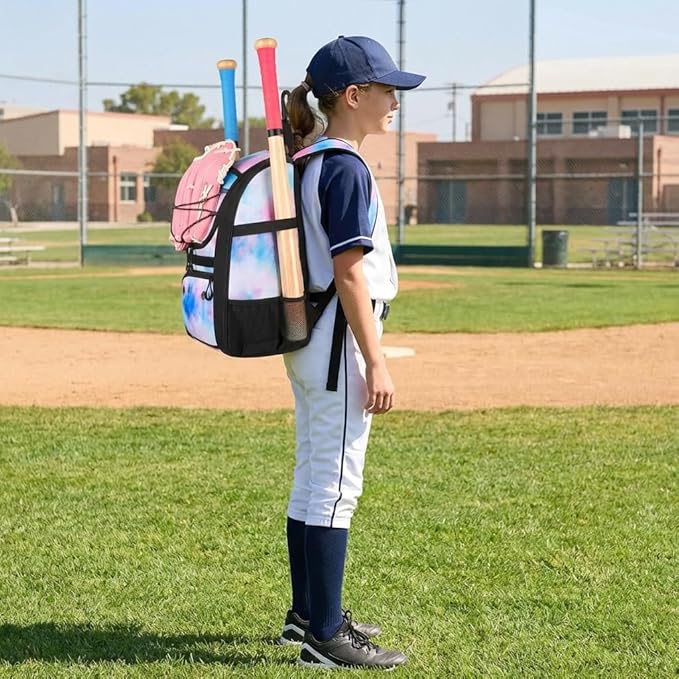 MATEIN Softball Bag, Lightweight Baseball Backpack with Shoe Compartment, Baseball Bag with Fence Hook for TBall Bat & Equipment, Softball Gifts Catchers Backpack for Women Fit Catcher’s Mitt, Helmet