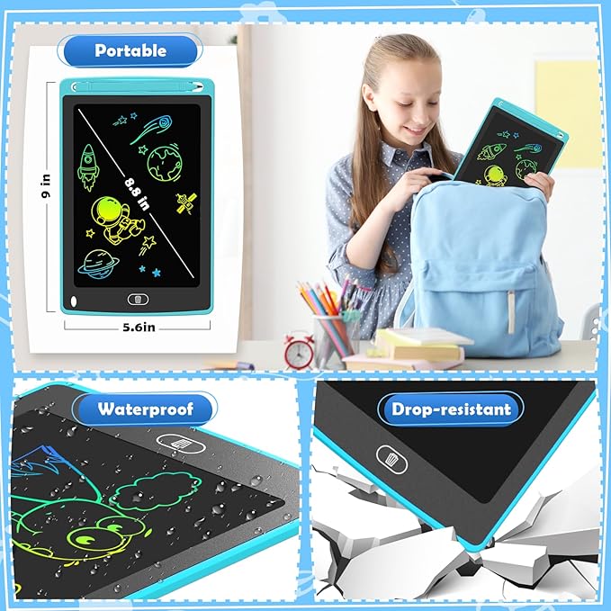 3 Pack LCD Writing Tablet for Kids, 8.5 Inch Colorful Doodle Board Drawing - Image 6