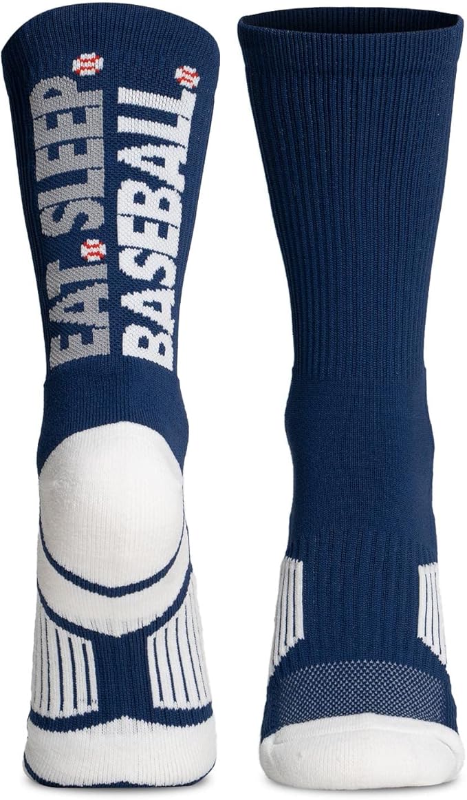 ChalkTalkSPORTS Baseball Performance Crew Socks - Boston Socks - Youth & Adult - Baseball Mid-Calf Socks