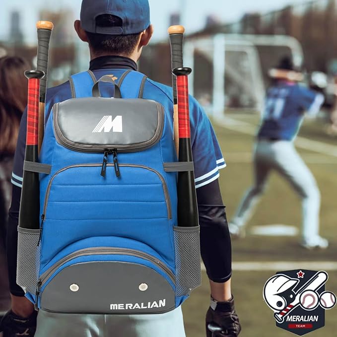 Baseball Bag - Lightweight Softball & T-Ball Backpack with Shoe Compartment for Equipment & Gear