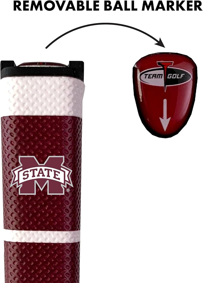 Team Golf NCAA Golf Putter Grip with Removable Gel Top Ball Marker, Durable Wide Grip & Easy to Control