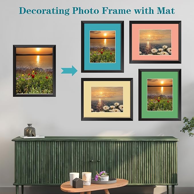 ZBEIVAN 12 Packs Mixed Colors 11x14 Picture Frame Mats - Image 5
