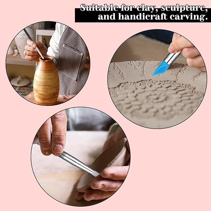 15PCS Silicone Clay Sculpting Tool, Pottery Tools Modeling Dotting Tool Resin - Image 3
