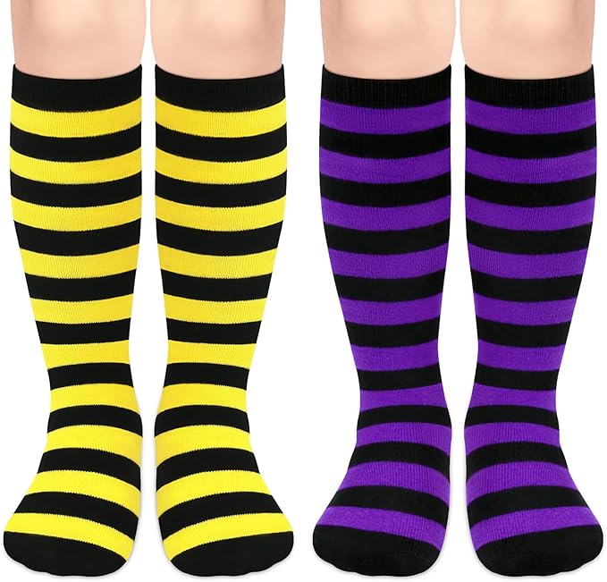Sarfel Kids Soccer Socks Toddler Soccer Socks Girls Boys Soccer Socks Kids Tube Socks with Stripes Toddler Knee High Socks
