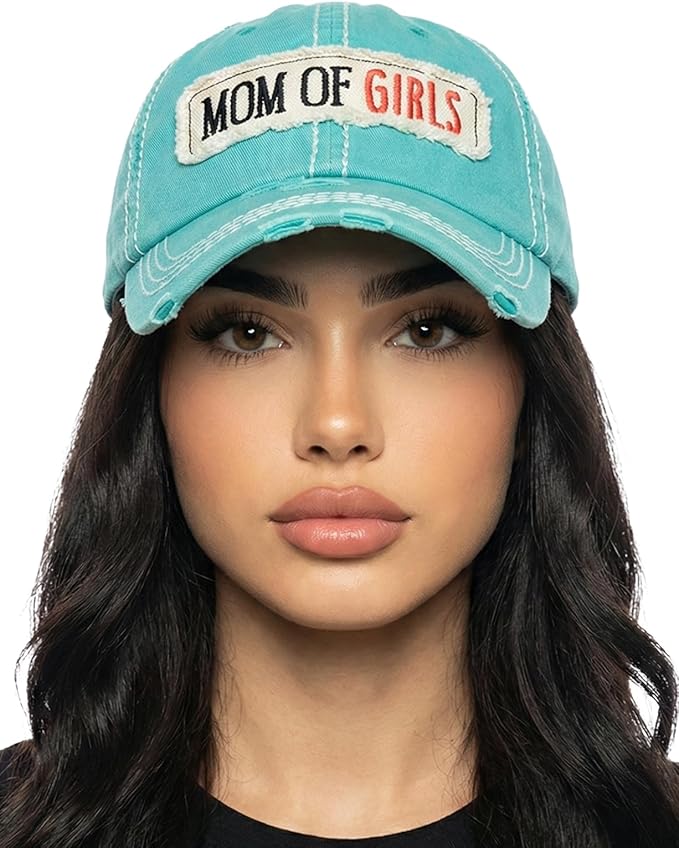 Funky Junque Distressed Vintage Baseball Cap - Embroidered Patch Women's Hat - Holiday, Lifestyle & Patriotic Designs
