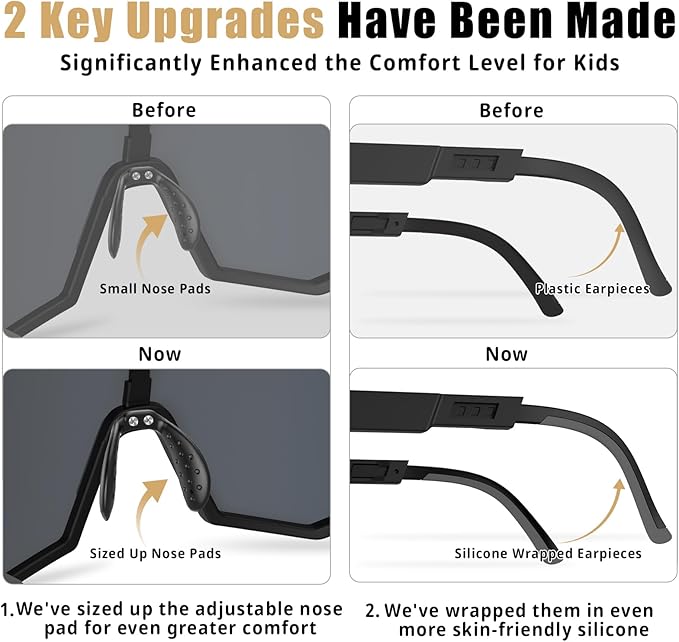 X-TIGER Polarized Youth Baseball Sunglasses UV400 Kids Sunglasses Boys Girls 8-12 Youth for Softball Cycling Sports Glasses