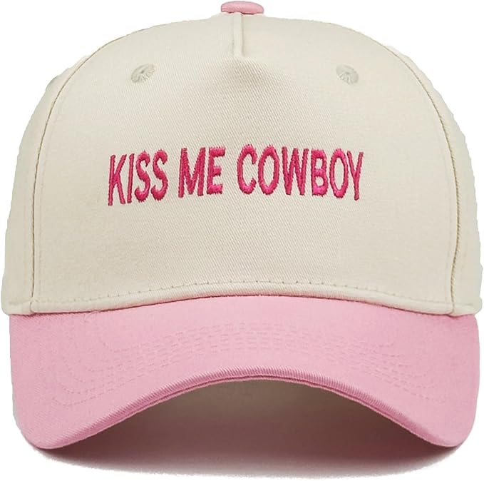 Two-Tone Cotton Baseball Cap with Embroidered Western Sayings - Adjustable Cowboy Style Hat for Men and Women