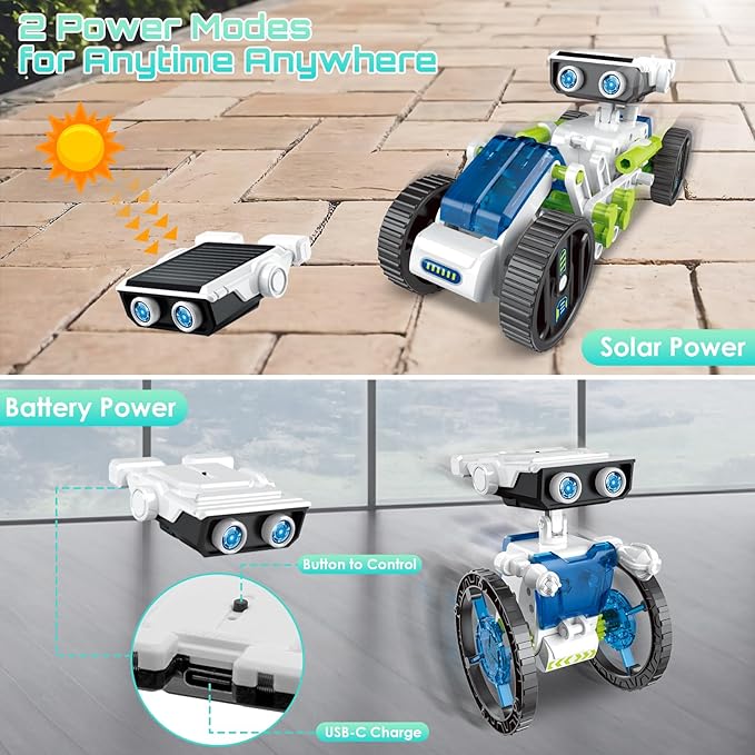 12-in-1 Solar Robot Kit for Kids 8-12, STEM Educational Building Toys - Image 2