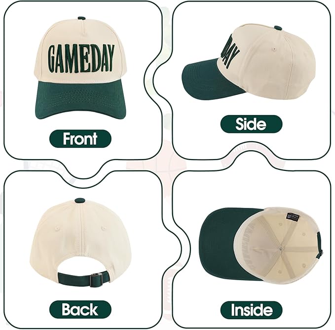 Game Day Hat for Women Men, World Cup Hat Football Softball Basketball Caps