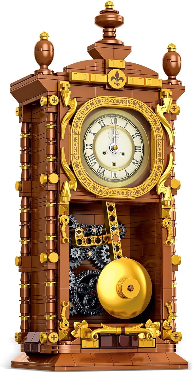 Vintage Swing Clock Building Blocks Set – 751 PCS Real Working Mechanical Clock by Unknown