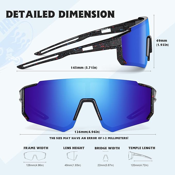 Kids Sunglasses Polarized - UV400 Protection Boys Youth Cycling Goggles Baseball Sunglasses with Glasses Strap