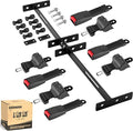 10L0L 4PCS Universal Retractable Golf Cart Seat Belt Kit with Bracket for Yamaha, EZGO, Club Car