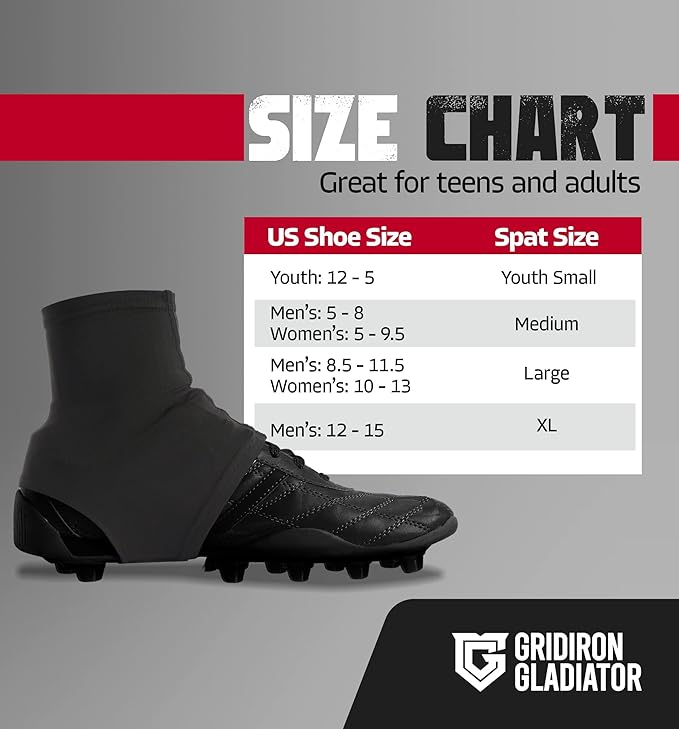 Gridiron Gladiator Cleat Covers - Football Spats - Football Cleat Cover - Cleat Spats for Soccer, Baseball & Softball