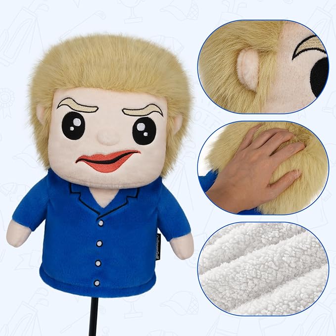 Craftsman Golf Funny Plush Driver Cover Headcover Unique Golf Gift & Accessories for Men and Women Golfers