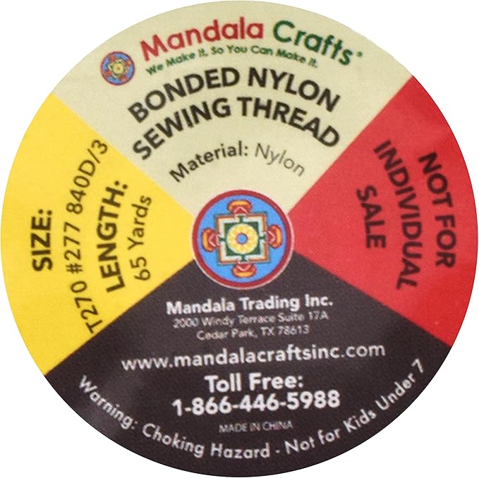 Mandala Crafts Bonded Nylon Thread 12 Neutral Colors Heavy Duty Sewing Threads - Image 4