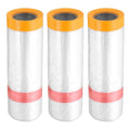 HARFINGTON 3 Rolls Pre-Taped Masking Film 43.3" x32.8ft Double Adhesive Tape by HARFINGTON