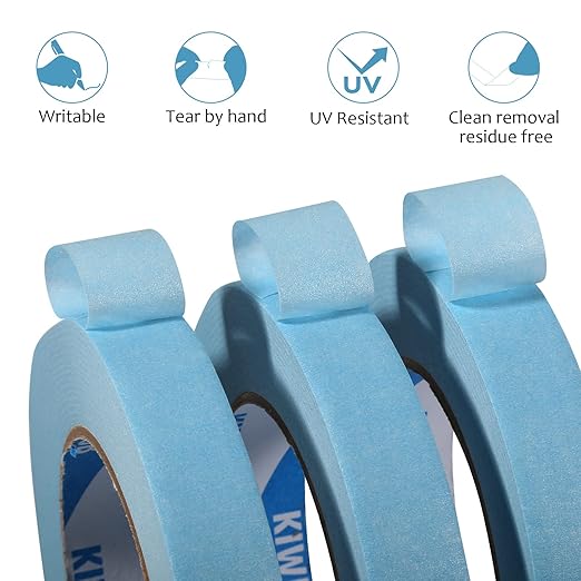 Light Blue Painters Tape, 1 inch x 60 Yards x 5 Rolls - Image 4