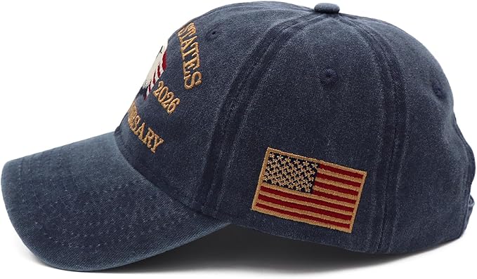 250 Anniversary USA Hat 250th Anniversary USA Baseball Cap | Eagle Embroidered Patriotic Hat for Men & Women