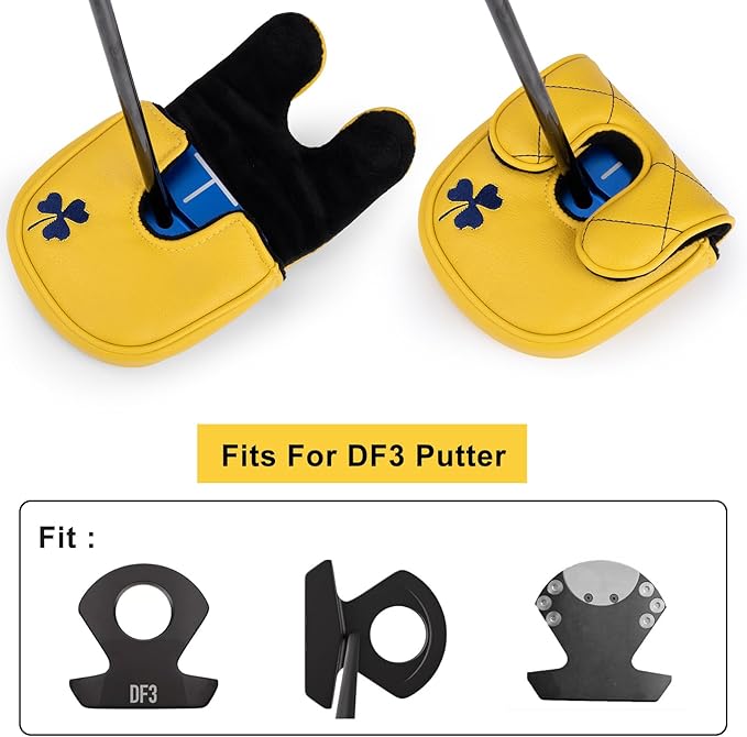 Golf Headcovers Play Like A Champion Today Golf Club Head Covers Advanced Embroidery Premium Leather Driver Headcovers Fairway Wood Covers Hybrid Cover Golf Mallet Putter Cover for DF3 OZ1
