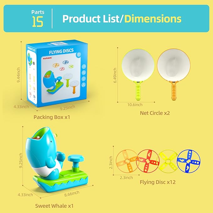 15 PCS Flying Disc Launcher Outdoor Indoor Game Toys Gifts - Image 7