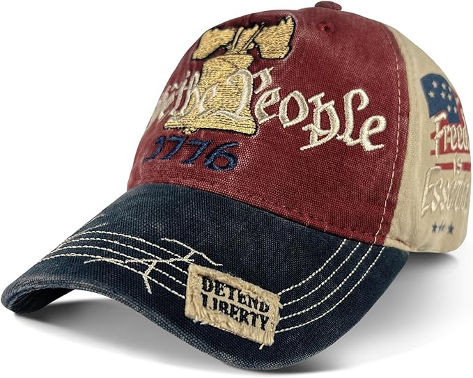 250 Years American Revolution Anniversary Cap, Adjustable Machine Embroidered Canvas Baseball Cap，Perfect for Independence Day & Patriotic Events